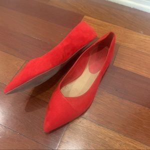 New Abound faux suede Red Flats- Size 12